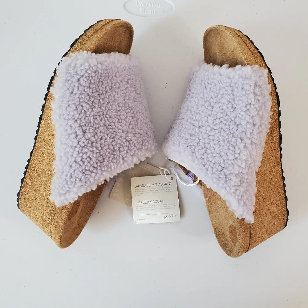 New BIRKENSTOCK Womens NAMIKA TEDDY WEDGE IN LILAC Size 11